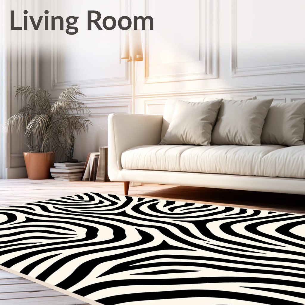 Bold Black and White Zebra Stripes Rug
