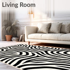 Bold Black and White Zebra Stripes Rug