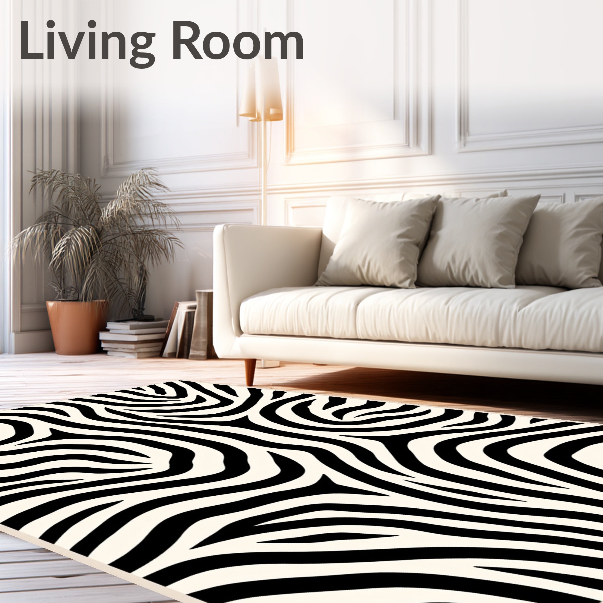 Bold Black and White Zebra Stripes Rug
