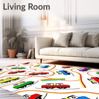 Colorful Train Rainbow Swirl Rug