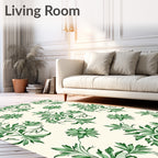 Emerald Green Blooming Floral Arrangement Rug
