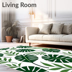 Green Tropical Leaf Collection Rug