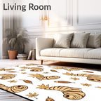 Autumnal Swirls Acorns Leaves And Flowers Rug