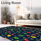 Festive Red Green Yellow Garland Rug