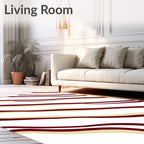 Maroon Cream Diagonal Flowing Stripes Rug