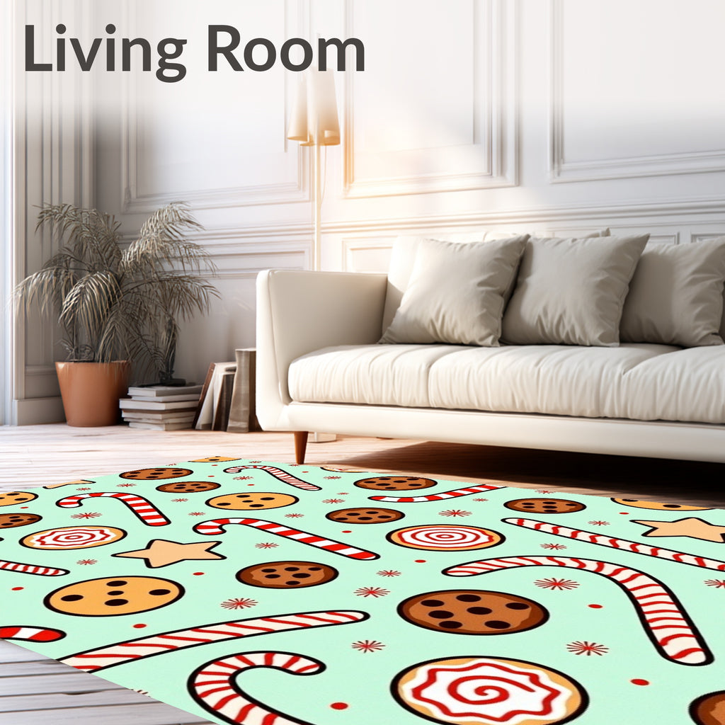 Sweet Holiday Treats Candy Cane Cookies Rug