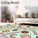 Sweet Holiday Treats Candy Cane Cookies Rug