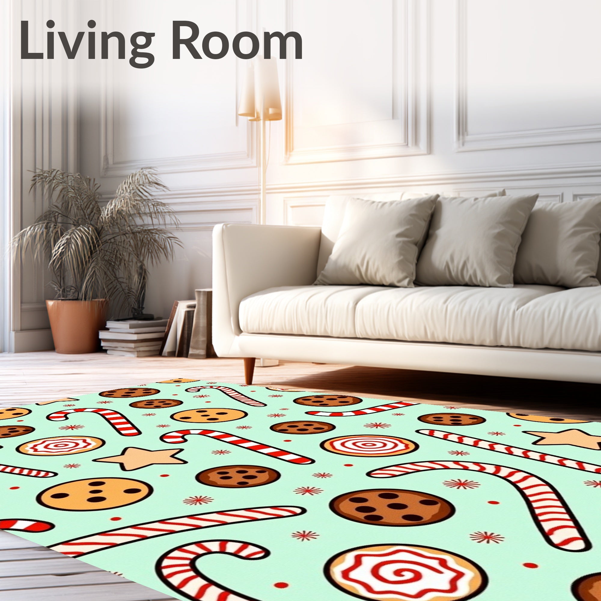 Sweet Holiday Treats Candy Cane Cookies Rug