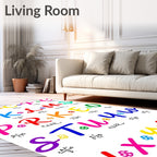 Colorful Alphabet Garden Medallion Rug