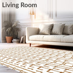 Golden Classical Frame Arrangement Rug