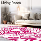 Vibrant Hot Pink Medallion Arabesque Rug
