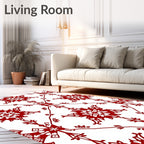 Crimson Starburst Medallion Lattice Rug