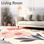 Coral Pink Floral Garden Medallions Rug