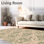 Green Orchid Art Nouveau Swirls Rug