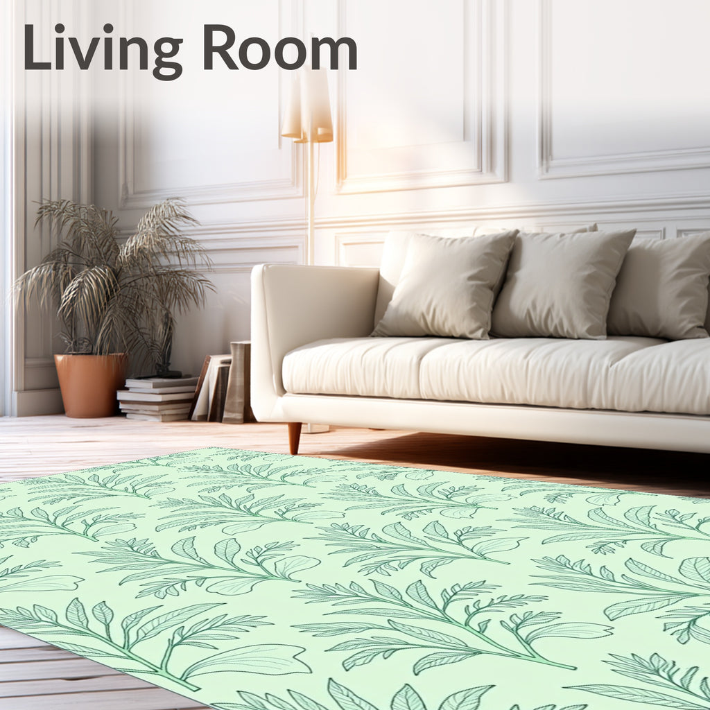 Mint Green Branch All Over Rug