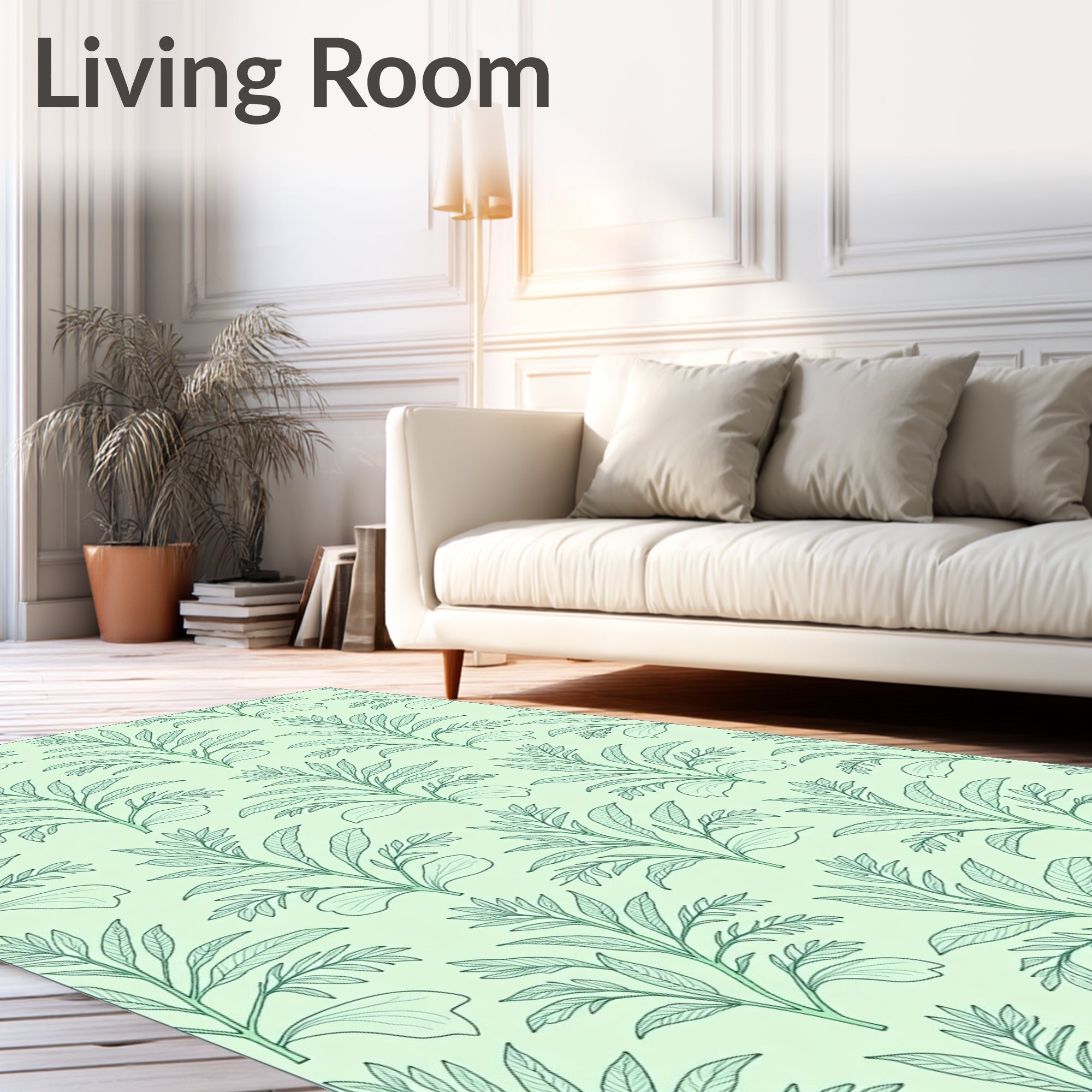 Mint Green Branch All Over Rug