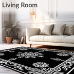 Monochromatic Ornate Lace Mandala Rug