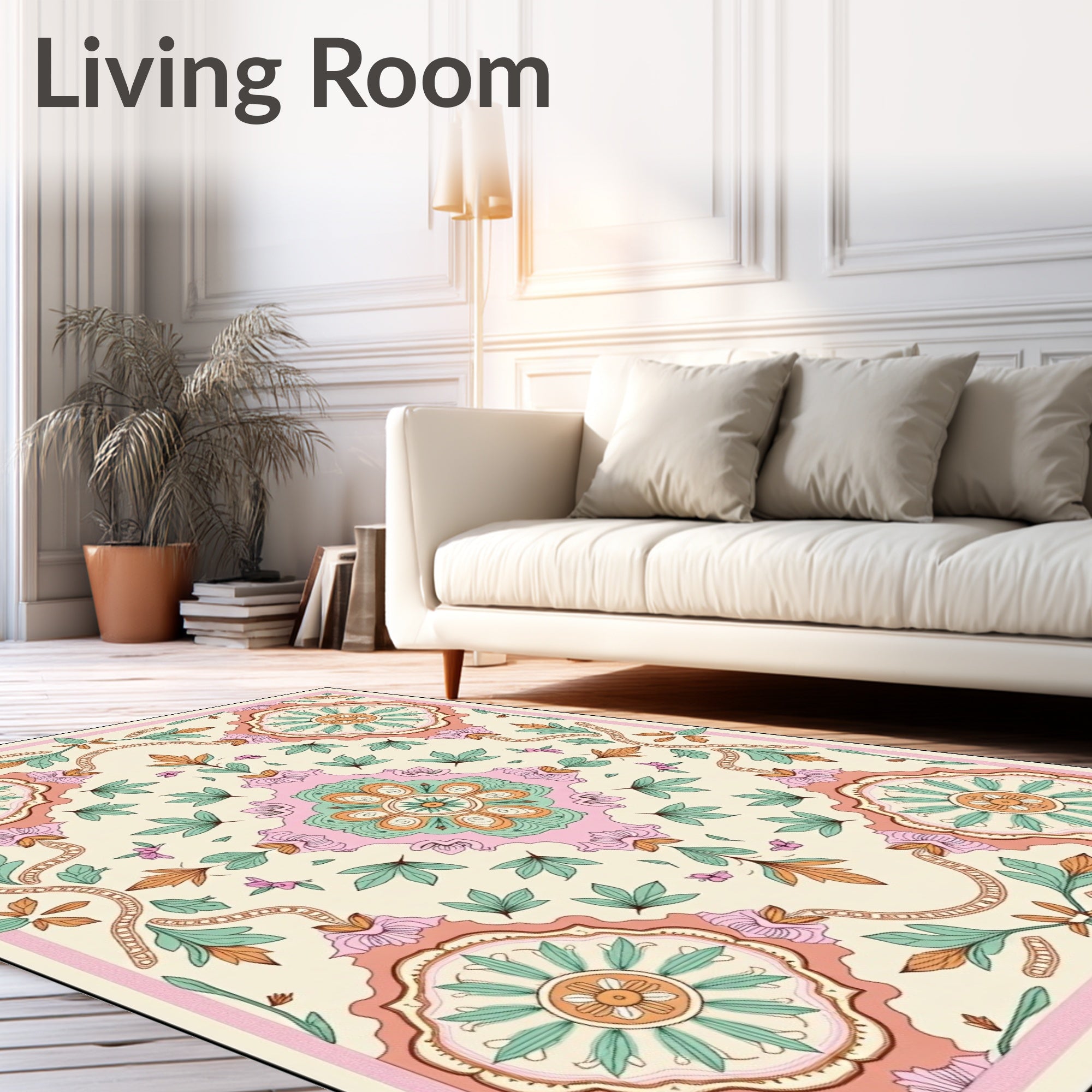 Tender Blossom Jewel Tone Medallion Rug