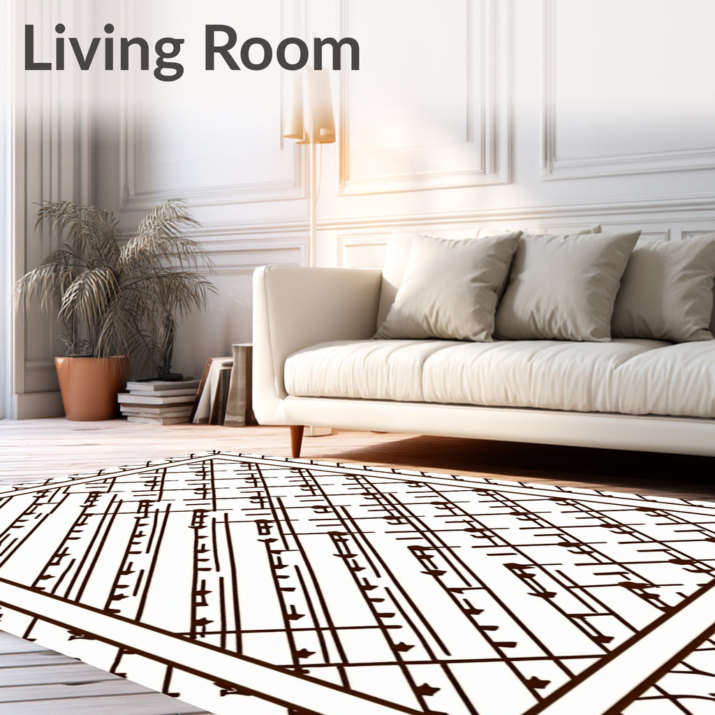 Dark Brown Diagonal Lattice Rug