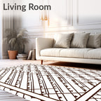Dark Brown Diagonal Lattice Rug