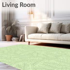 Pale Green Fern Foliage Rug