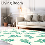 Teal Leafy Branch All Over Rug