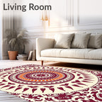 Crimson Orange Centerpiece Medallion Rug