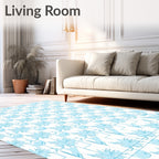 Light Blue Starburst Water Drop Rug