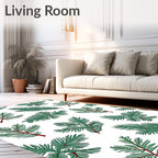 Forest Green Pine Needle Sprigs Rug