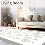 Neutral Snowflake Medallion Collection Rug