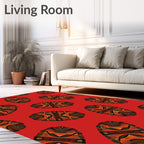 Red Tribal Medallion Repeating Pattern Rug