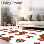 Red Green Sleigh Scrollwork Repeat Rug