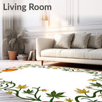 Autumn Harvest Pumpkin Vine Border Rug