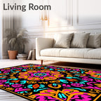 Vibrant Retro Mandala Floral Rug