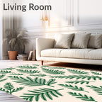 Forest Green Pine Branches Repeating Pattern Rug