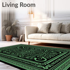 Neon Green Geometric Maze Rug