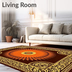 Crimson Sunburst Border Rug