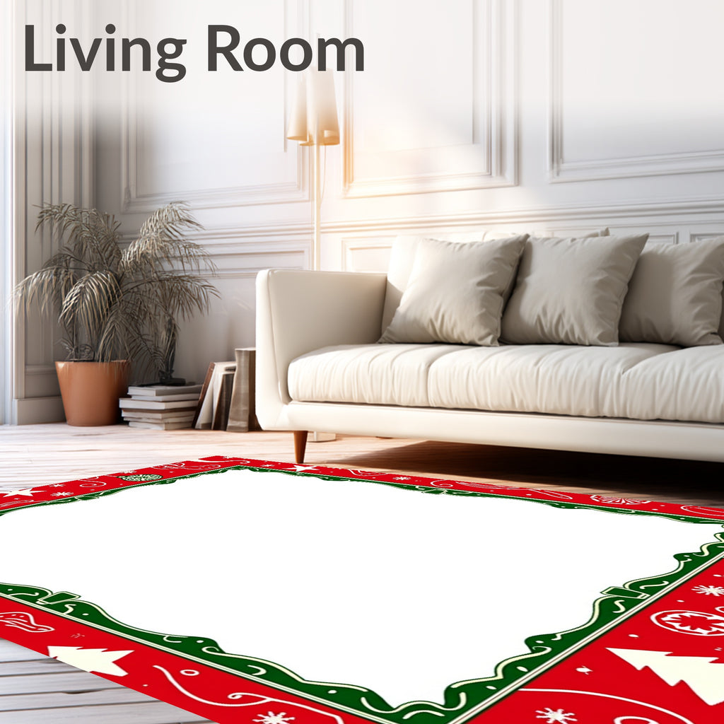 Festive Red Holiday Whimsy Rug