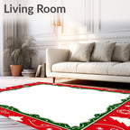 Festive Red Holiday Whimsy Rug