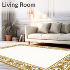 Golden Ochre Classic Floral Border Rug