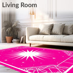 Vibrant Fuchsia Geometric Starburst Rug