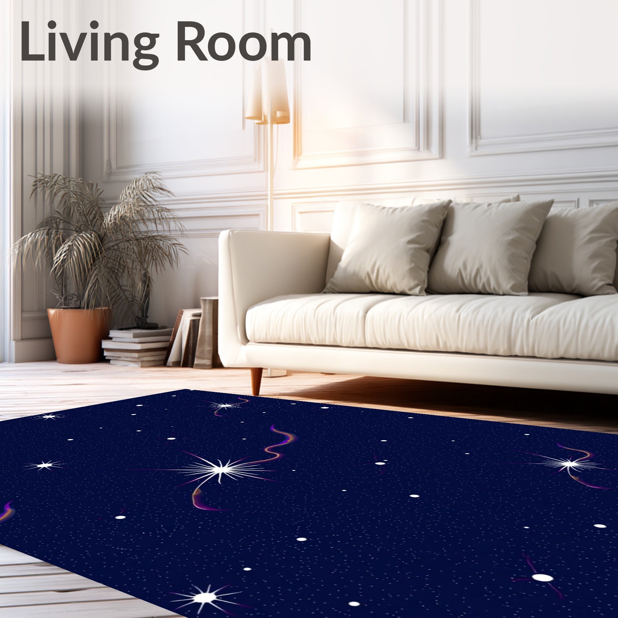 Cosmic Twisting Starry Night Rug