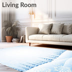 Winter Snowscape Snowflake Forest Rug
