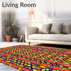 Vibrant Orange Tribal Stripe Rug