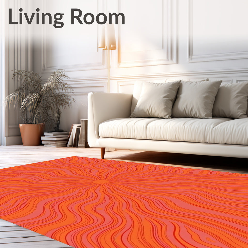 Groovy Orange And Pink Sunburst Rug