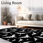 Classic White Flight Butterfly Repeat Rug