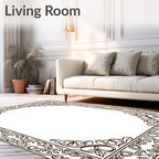 Intricate Floral Border Frame Rug