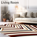 Warm Earthy Diamond Chevron Rays Rug