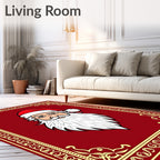 Festive Red Santa Claus Portrait Rug