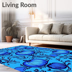 Blue Pumpkin Vine Seamless Repeat Rug